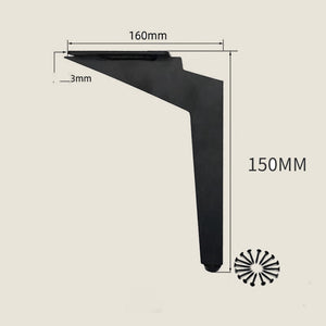 Möbelben Ås i matt svart, höjd 150 mm och monteringsplatta 160 mm
