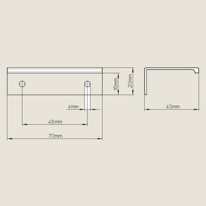 Profilhandtag Borstad nickel